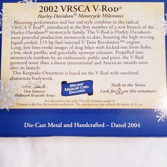 Harley-Davidson 2002 VRSCA V-Rod Ornament - Picture 5 of 5